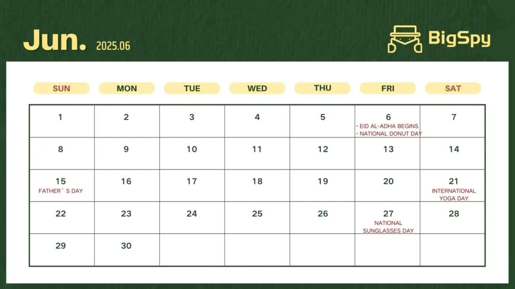 2025 eCommerce Marketing Calendar(June)