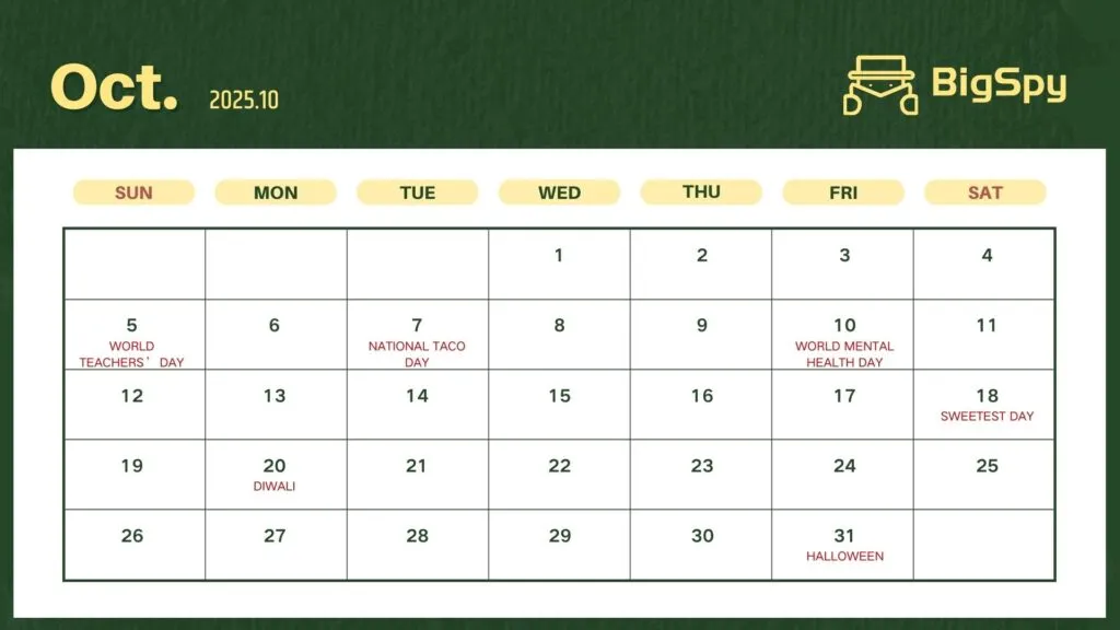 2025 eCommerce Marketing Calendar(October)