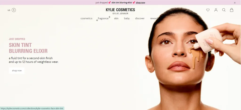 Top 20 Most Successful Shopify Dropshipping Stores:Kylie Cosmetics